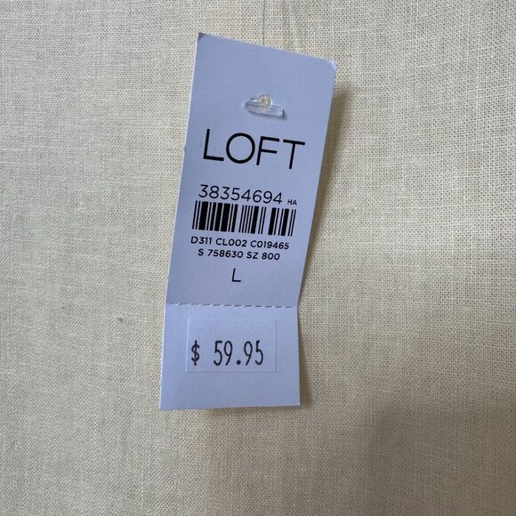 Loft Linen Blend Square Neck Button Front Yellow Lemon Brulee Vest Top Size L - Picture 9 of 11